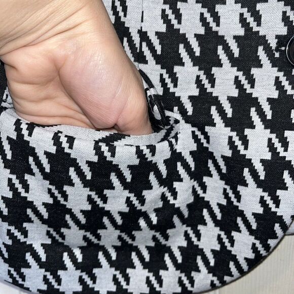 Catherine Malandrino Black White Houndstooth Knit Blazer Jacket Wmns Sz Med NEW - Picture 5 of 16